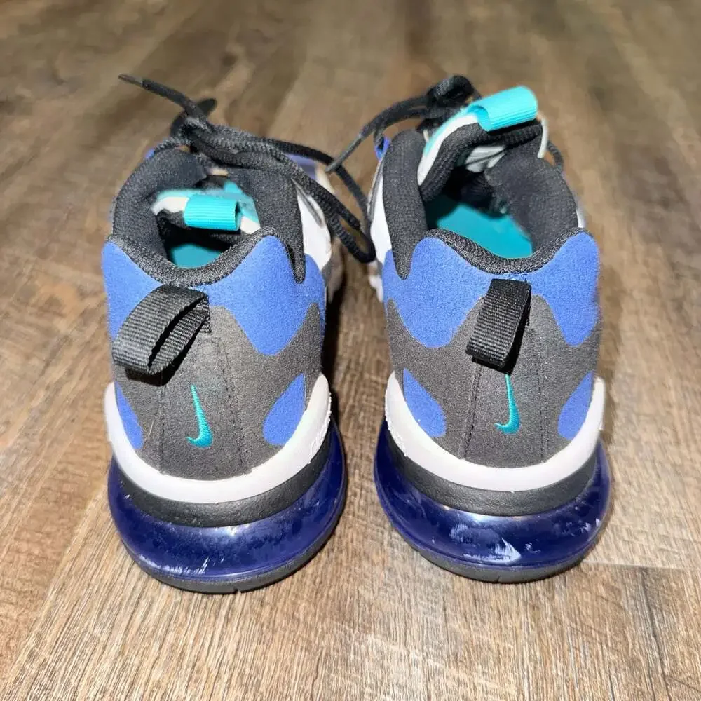 Nike Air Max 270 React Sneakers White Blue Black BQ0103-105 size 4.5 big kids